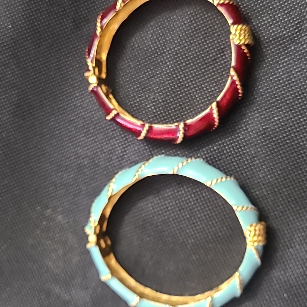 Two beautiful Kenneth Jay lane enamel bracelets